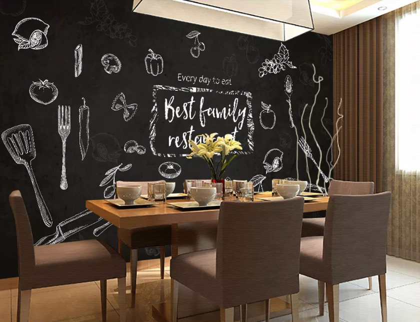 3D Blackboard Knife And Forkt 1128 Wallpaper AJ Wallpaper 2