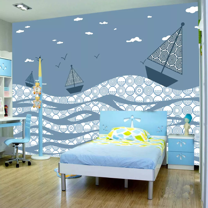 3D Wave Boat Pattern 1126 Wallpaper AJ Wallpaper 2