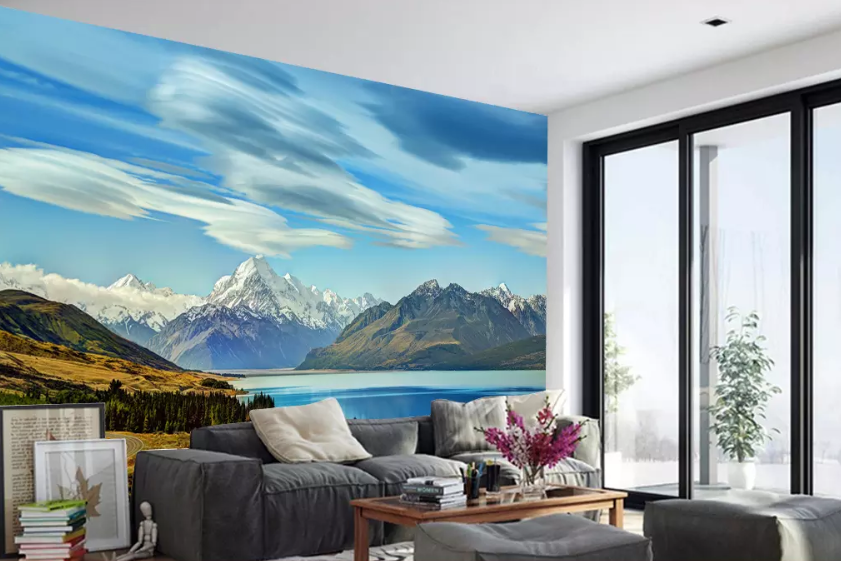 3D Highway Snow Mountain 1065 Wallpaper AJ Wallpaper 2