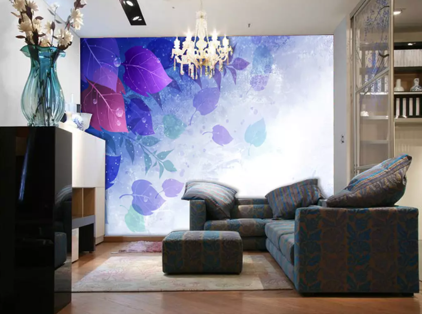 3D Leaves Falling Water Drops 1036 Wallpaper AJ Wallpaper 2