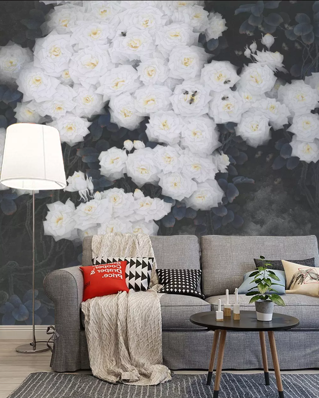 3D White Rose 1019 Wallpaper AJ Wallpaper 2