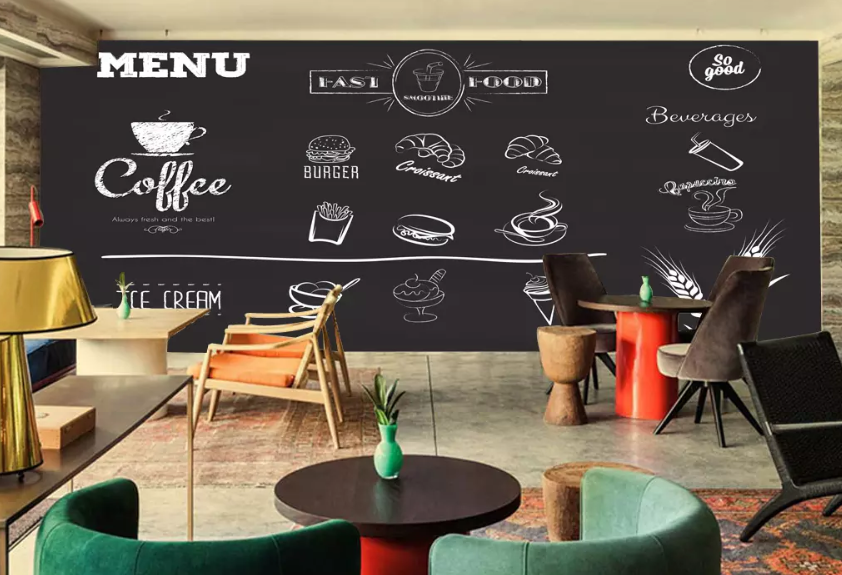 3D Blackboard Coffee 1007 Wallpaper AJ Wallpaper 2