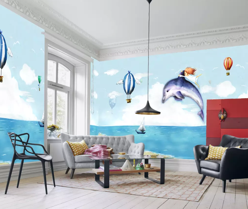 3D Aerial Dolphin 995 Wallpaper AJ Wallpaper 2