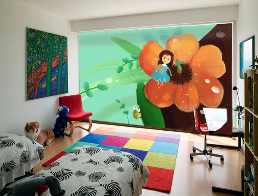 3D Big Flower Child 988 Wallpaper AJ Wallpaper 2