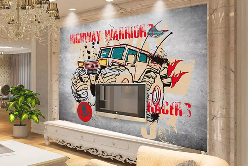 3D Big Wheel Car 987 Wallpaper AJ Wallpaper 2