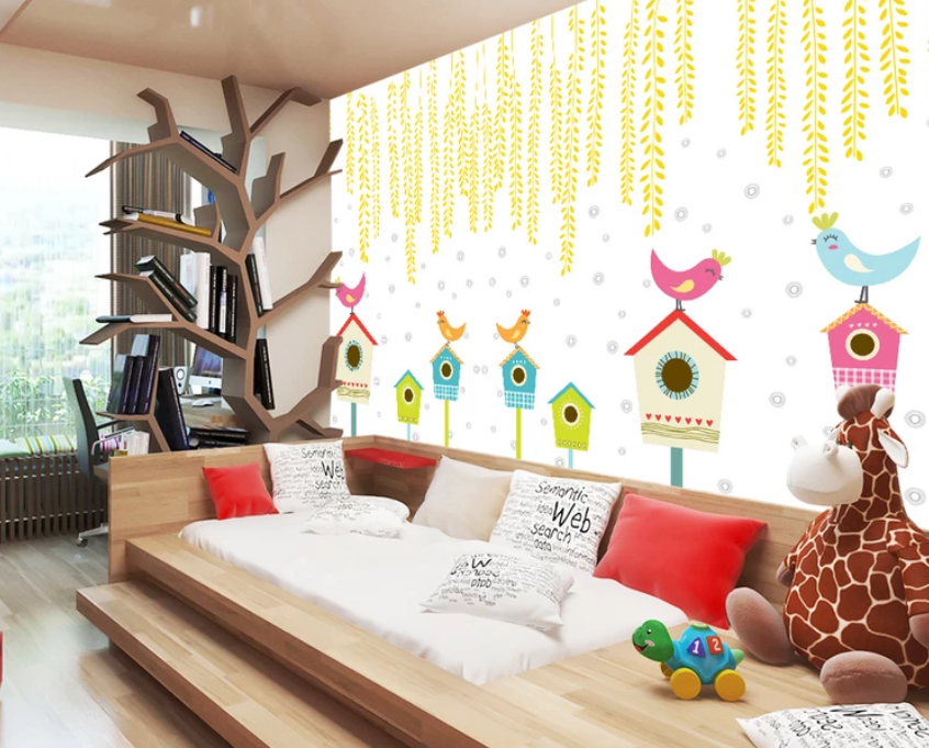 3D Bird House Vine 939 Wallpaper AJ Wallpaper 2