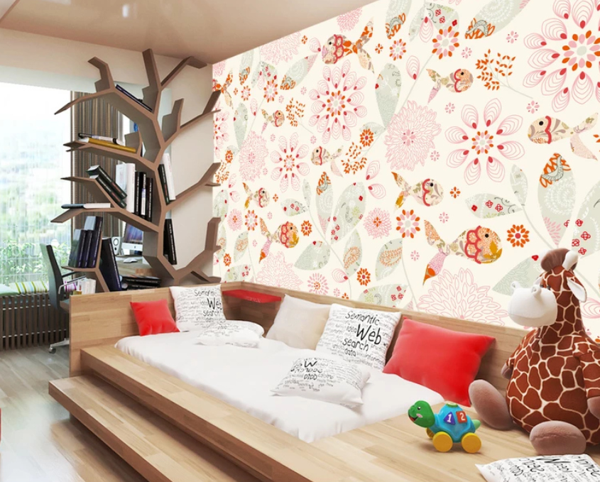 3D Pink Flower Pattern 890 Wallpaper AJ Wallpaper 2