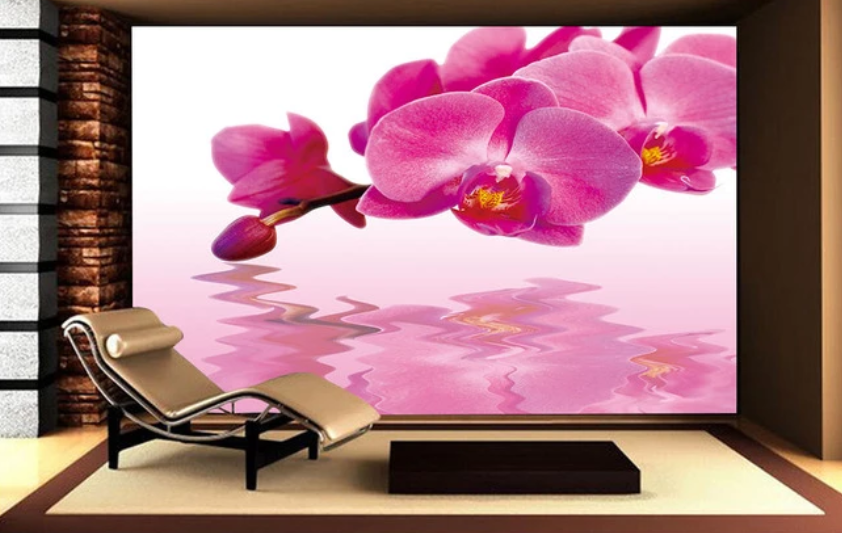 3D River Flower Reflection 851 Wallpaper AJ Wallpaper 2