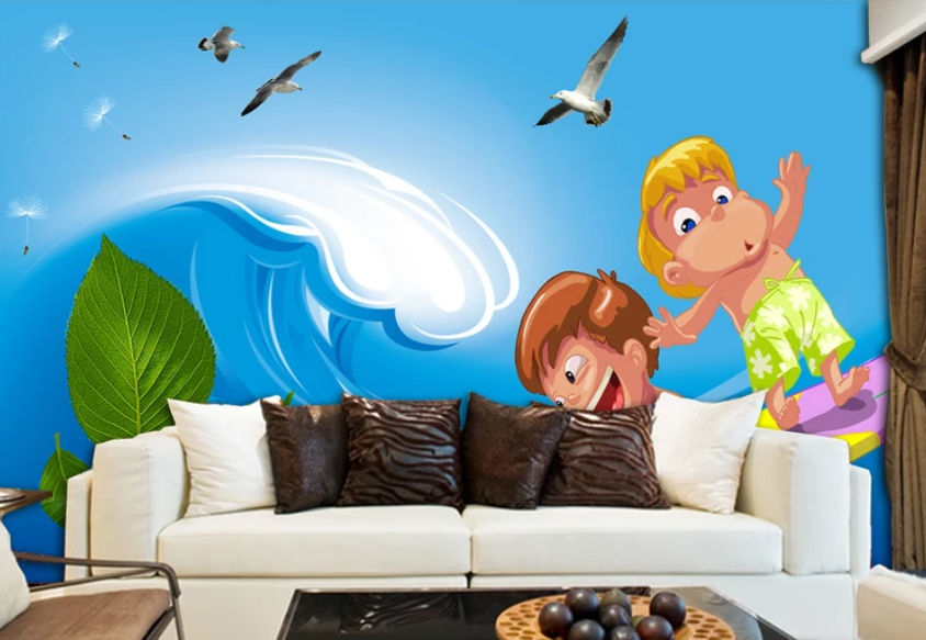 3D Surfing Child 798 Wallpaper AJ Wallpaper 2