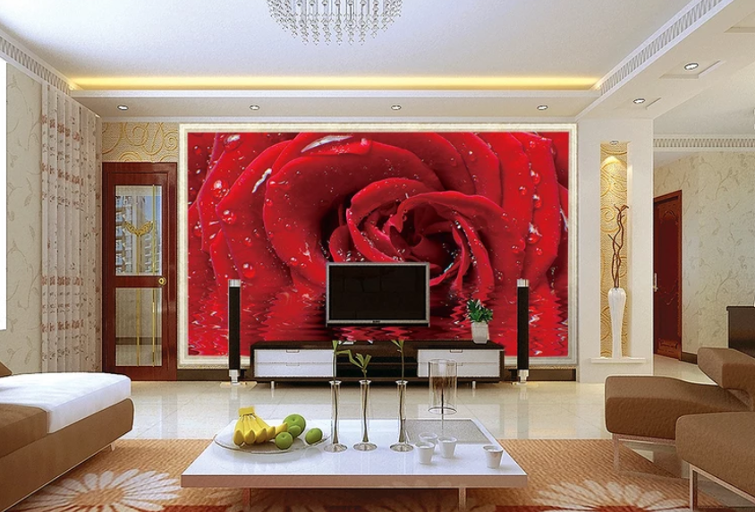 3D Bright Rose Dew 792 Wallpaper AJ Wallpaper 2