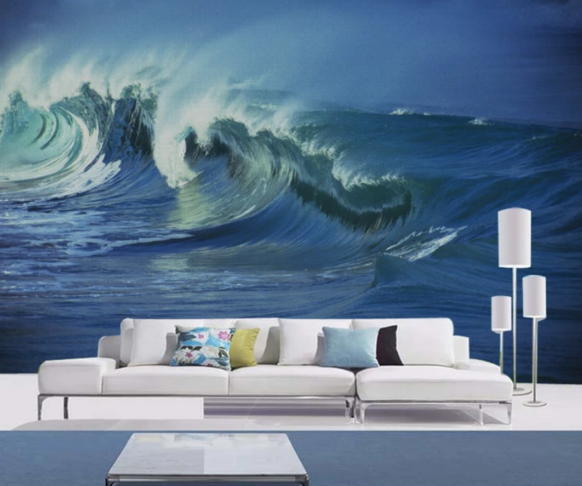 3D Oil Painting Wave 742 Wallpaper AJ Wallpaper 2