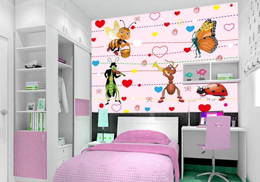 3D Cartoon Ant Butterfly 738 Wallpaper AJ Wallpaper 2