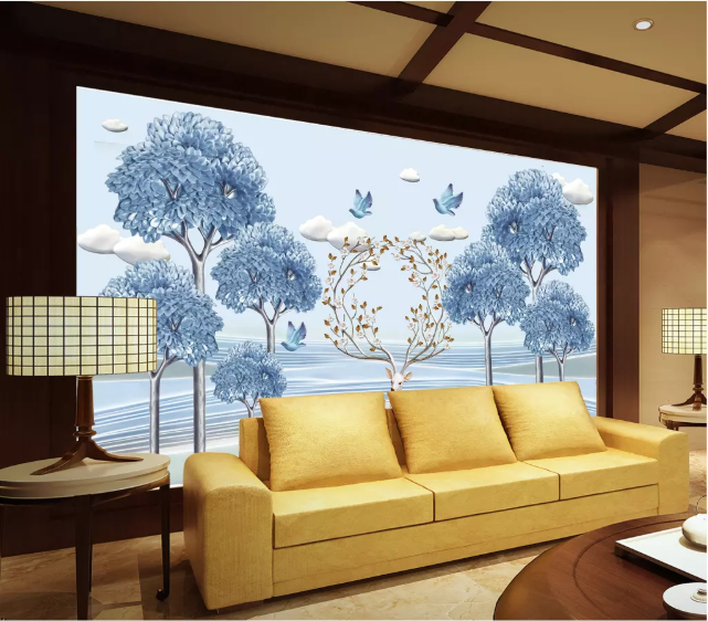 3D Tree Bird 2084 Wall Murals