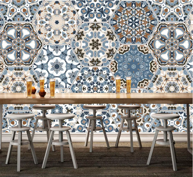 3D Blue Pattern 2158 Wall Murals