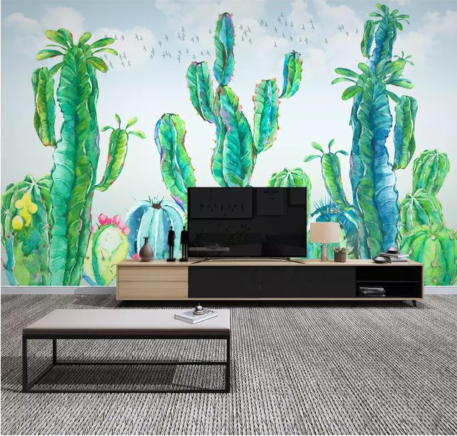 3D Green Cactus 2203 Wall Murals