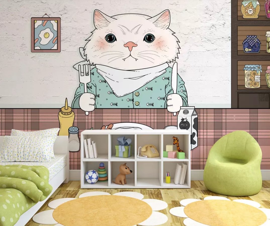 3D White Cat 542 Wall Murals Wallpaper AJ Wallpaper 2