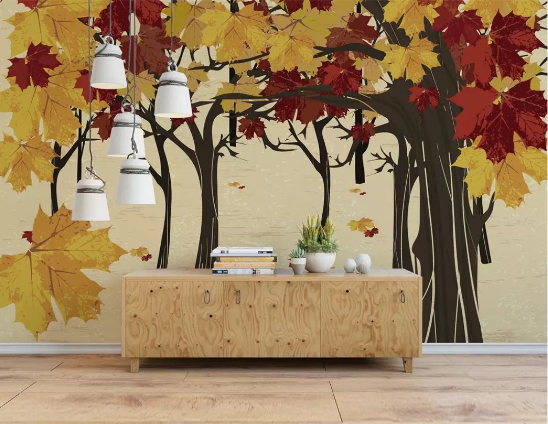 3D Red Maple Leaf 571 Wall Murals Wallpaper AJ Wallpaper 2