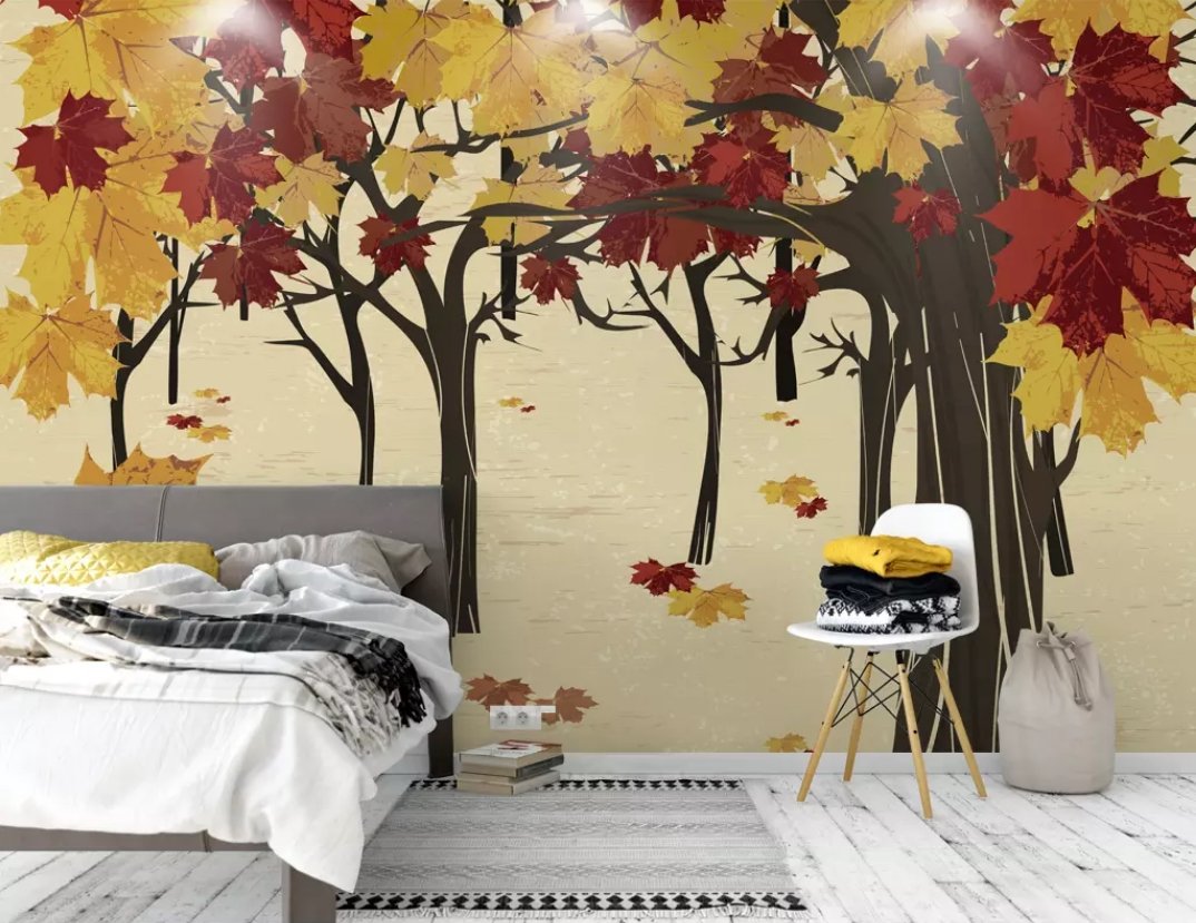 3D Red Maple Leaf 571 Wall Murals Wallpaper AJ Wallpaper 2