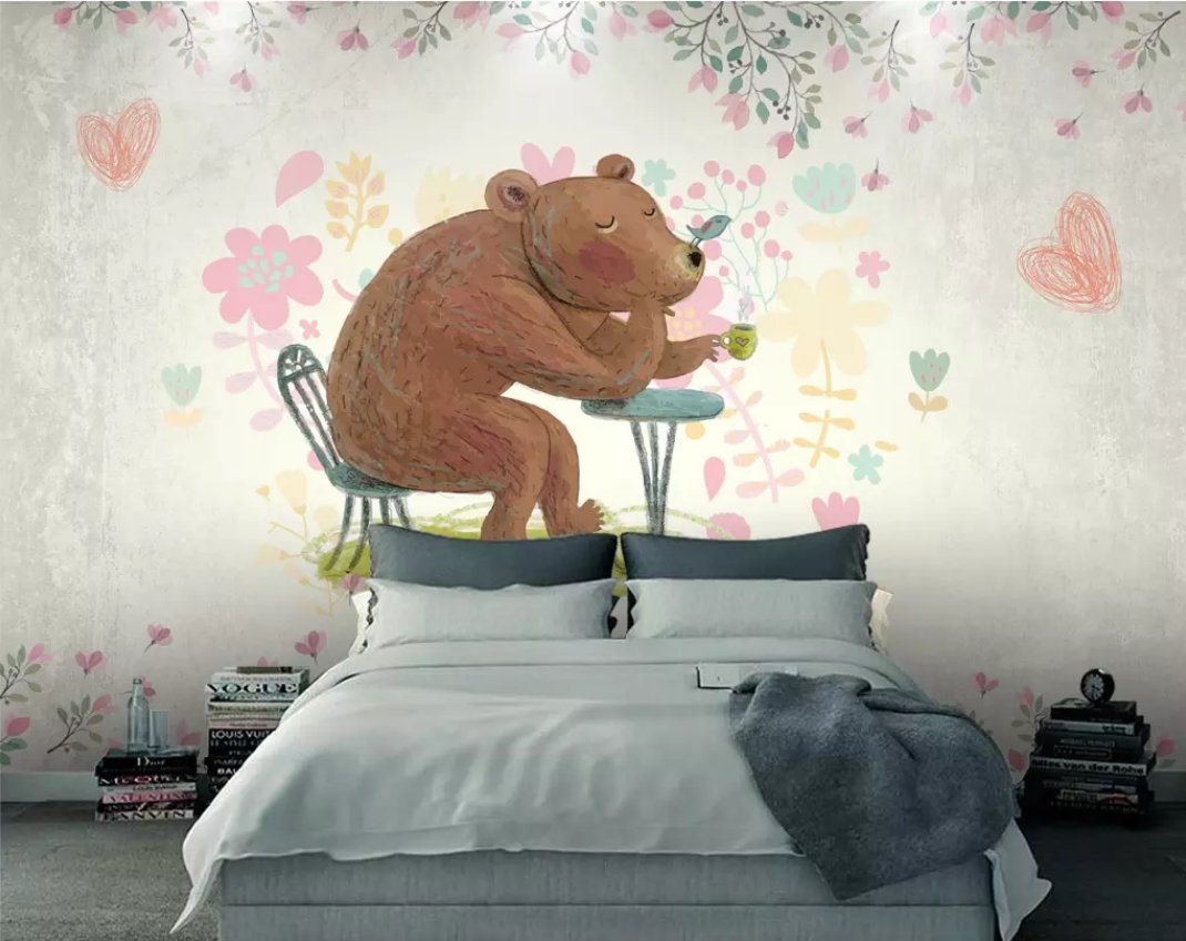 3D Cute Bear 510 Wall Murals Wallpaper AJ Wallpaper 2