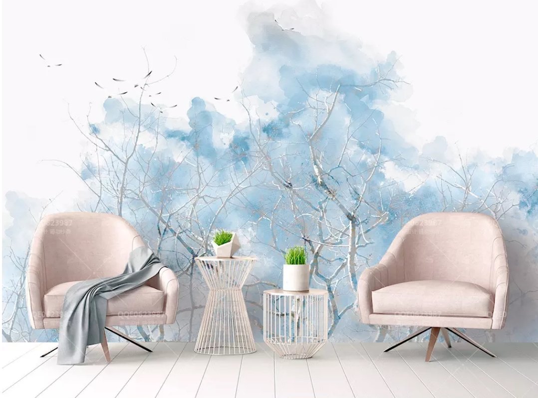 3D Blue Branches 545 Wall Murals Wallpaper AJ Wallpaper 2
