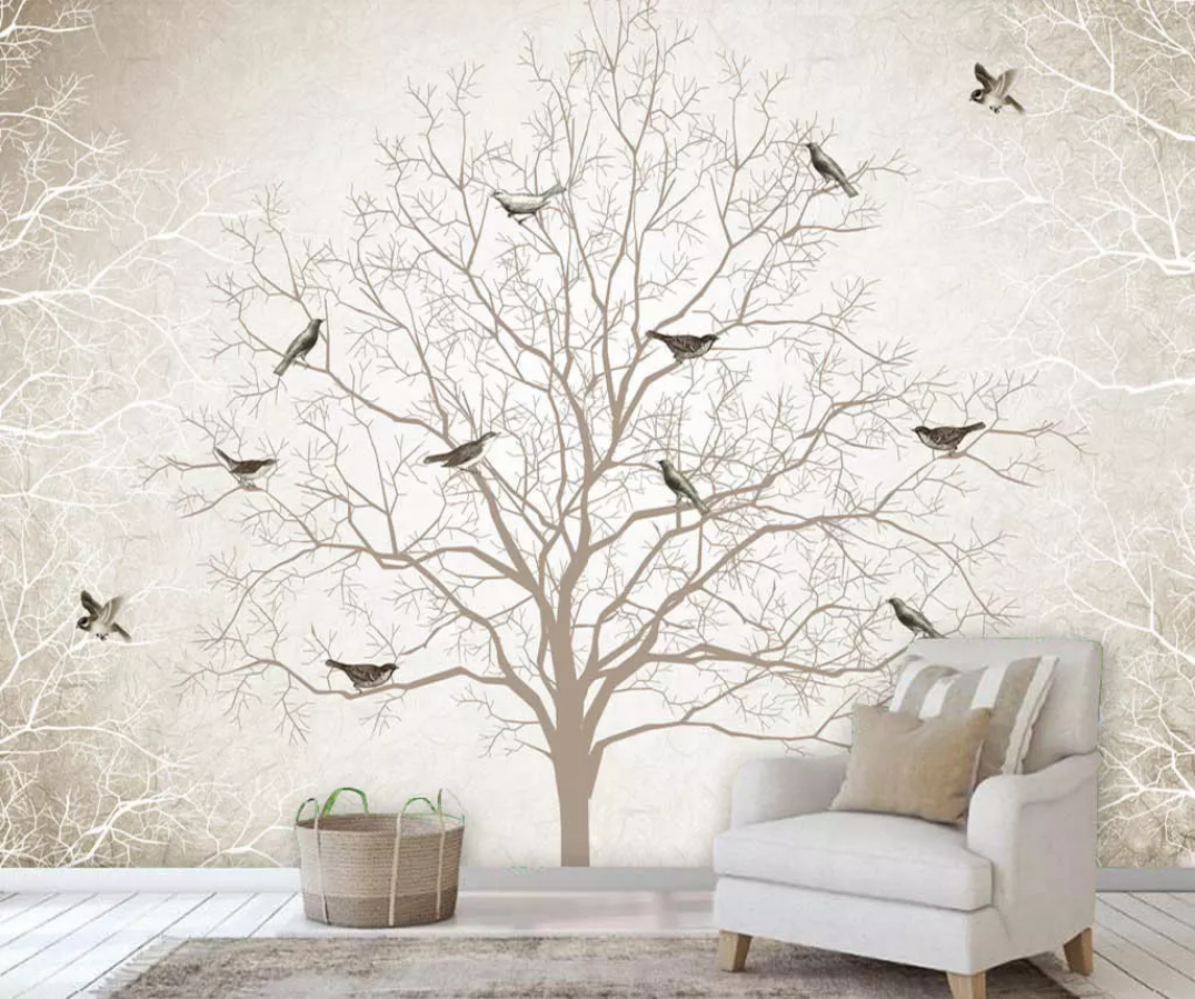 3D Tree Bird 893 Wall Murals Wallpaper AJ Wallpaper 2