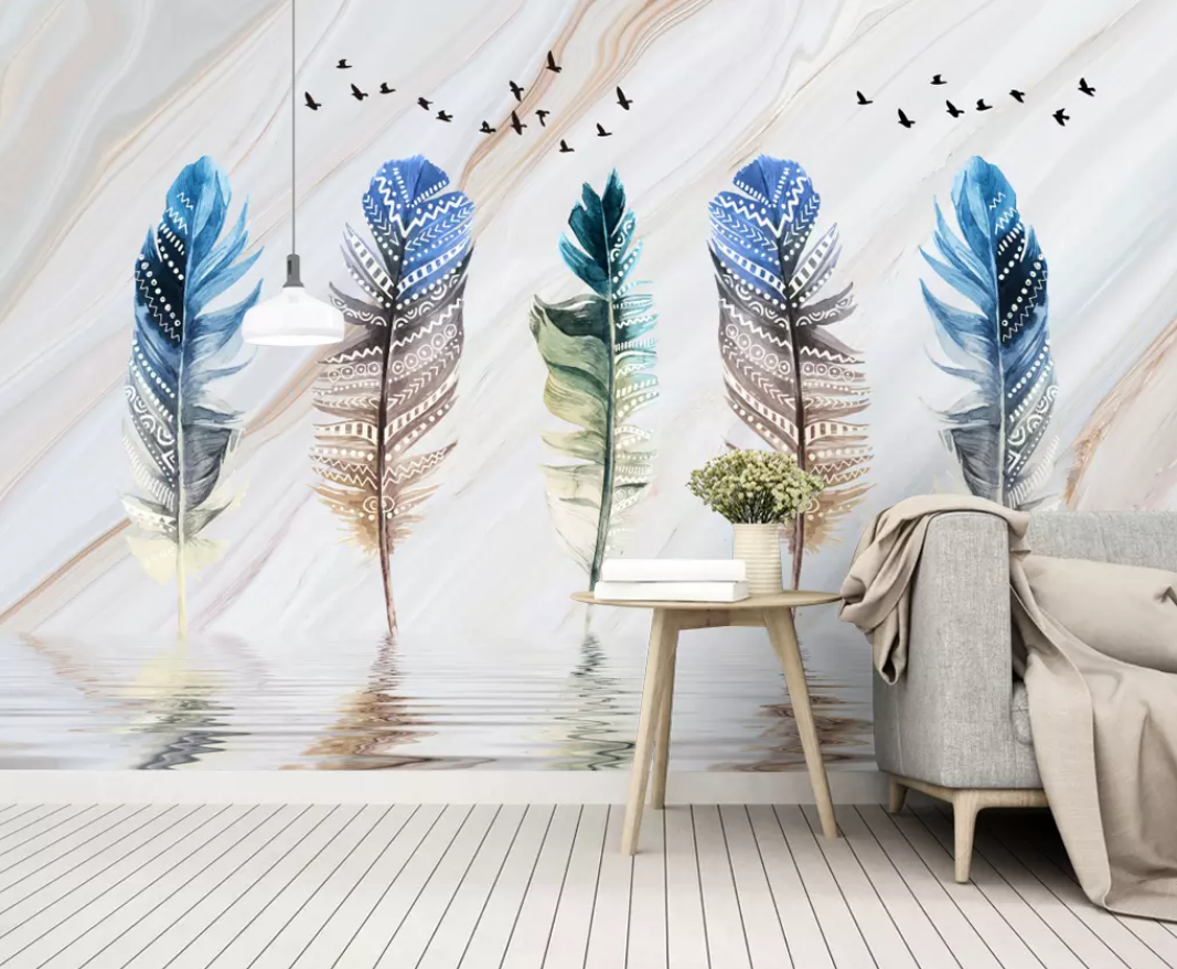 3D Feather Bird WG901 Wall Murals