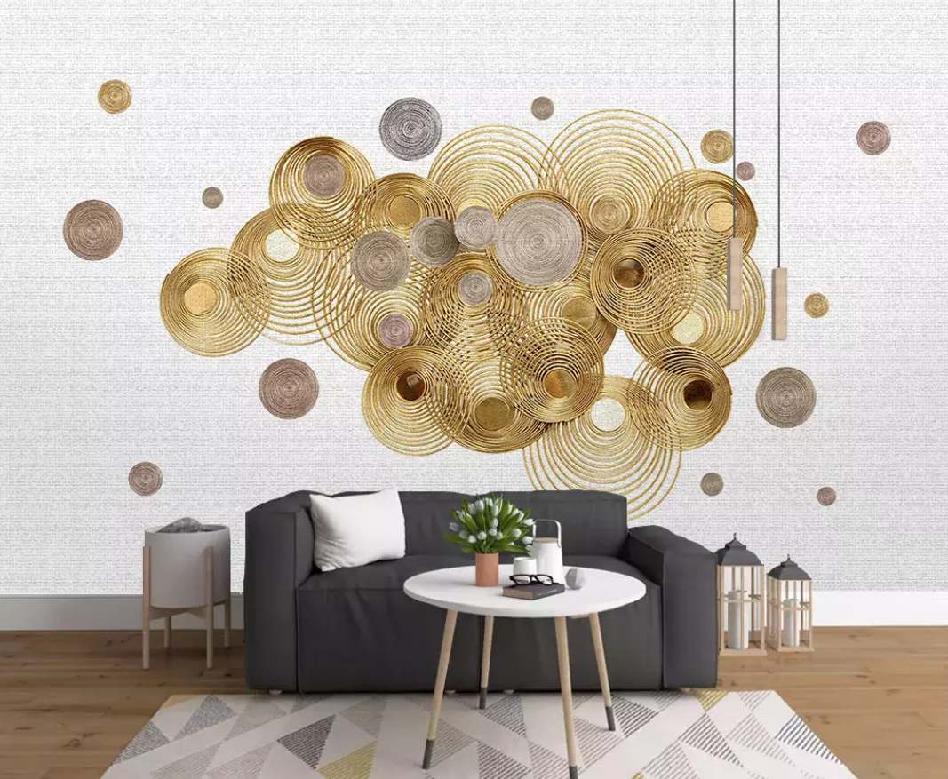 3D Gold Coil WG984 Wall Murals