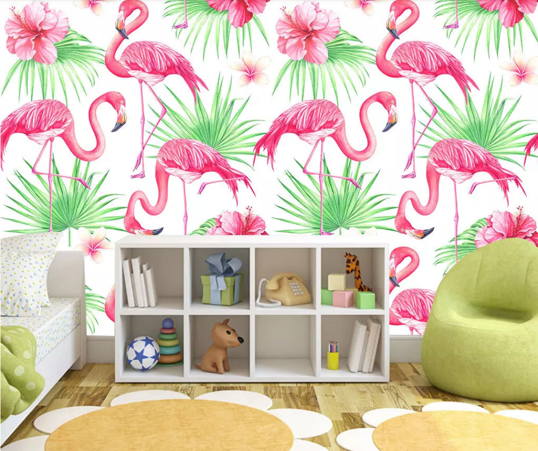 3D Grass Flamingo WG778 Wall Murals