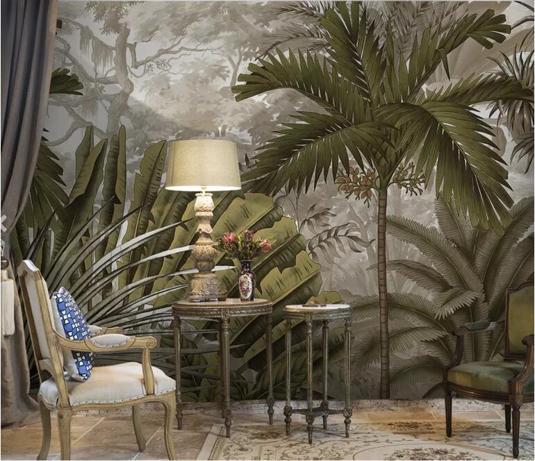 3D Green Plant WC90 Wall Murals Wallpaper AJ Wallpaper 2