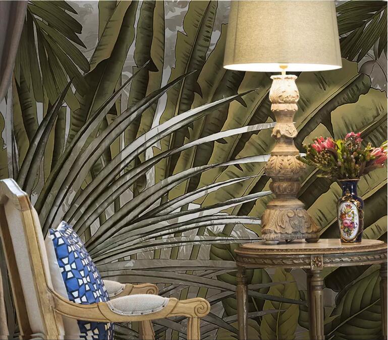 3D Green Plant WC90 Wall Murals Wallpaper AJ Wallpaper 2