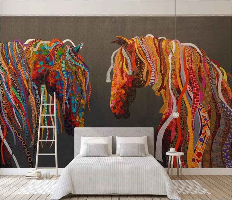 3D Color Horse 012 Wall Murals Wallpaper AJ Wallpaper 2