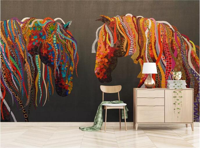 3D Color Horse 012 Wall Murals Wallpaper AJ Wallpaper 2