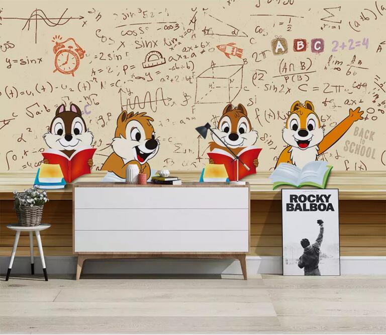 3D Animal Reading WC01 Wall Murals Wallpaper AJ Wallpaper 2