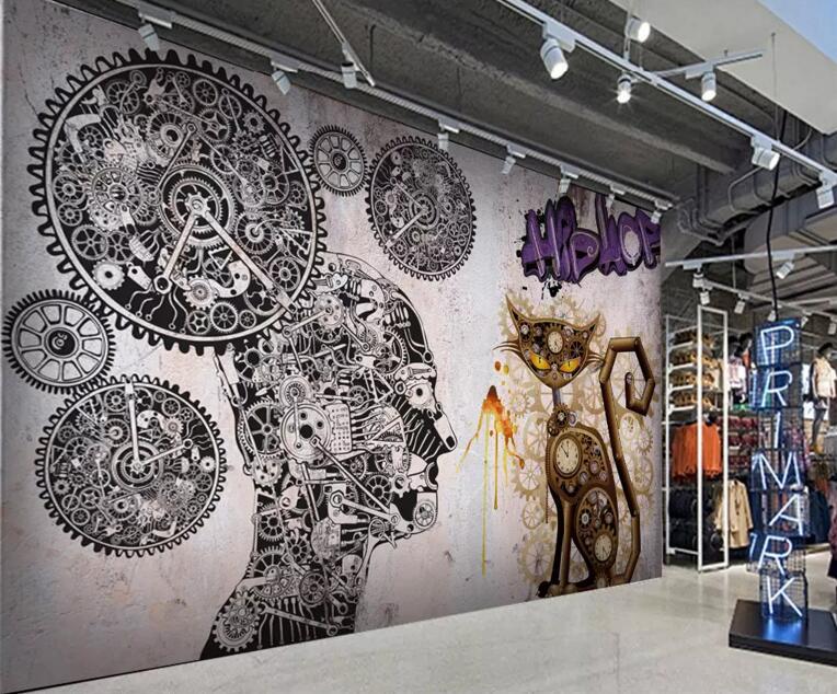 3D Black Cat 035 Wall Murals Wallpaper AJ Wallpaper 2