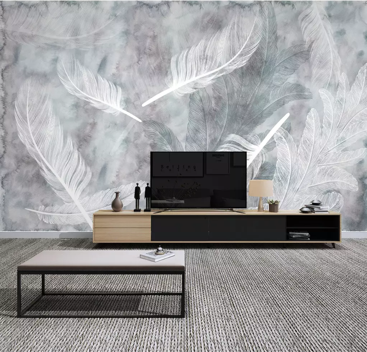 3D Swan Feather WG866 Wall Murals
