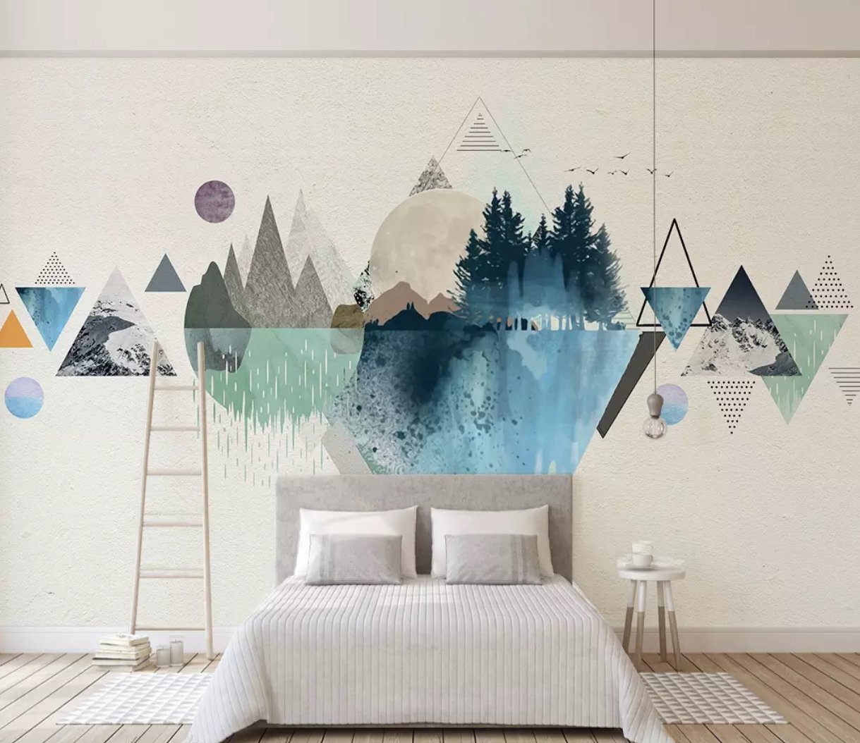 3D Color Geometry 608 Wall Murals Wallpaper AJ Wallpaper 2