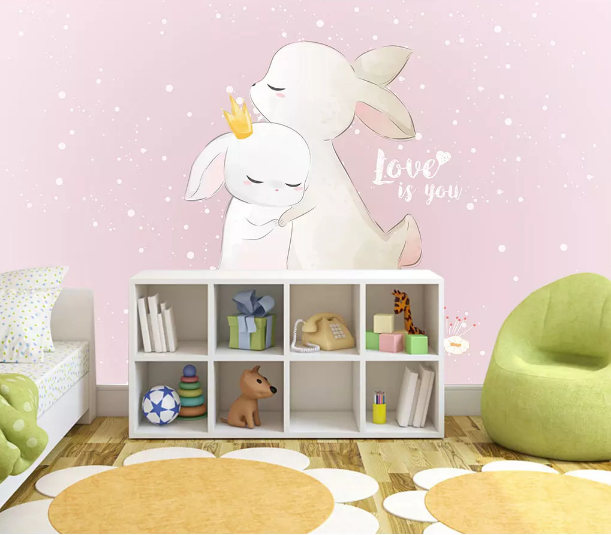 3D White Rabbit WC94 Wall Murals Wallpaper AJ Wallpaper 2