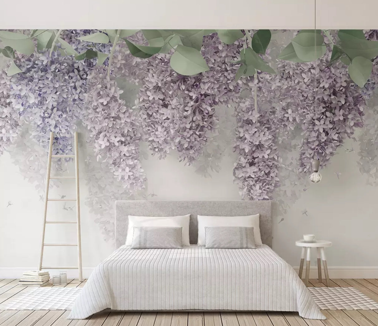 3D Purple Flowers WC49 Wall Murals Wallpaper AJ Wallpaper 2