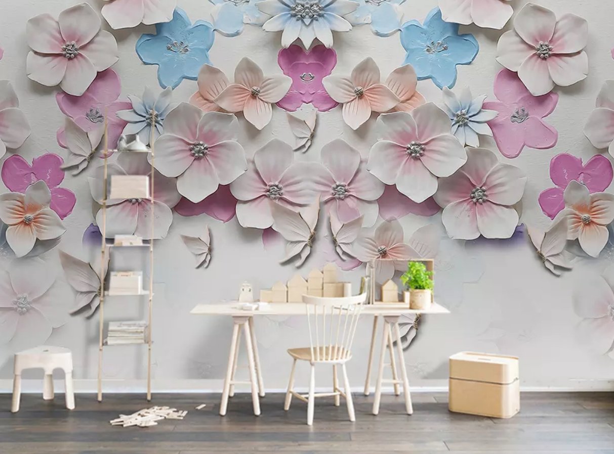 3D White Flower 339 Wall Murals Wallpaper AJ Wallpaper 2