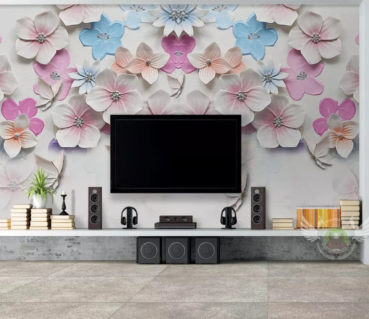 3D White Flower 339 Wall Murals Wallpaper AJ Wallpaper 2