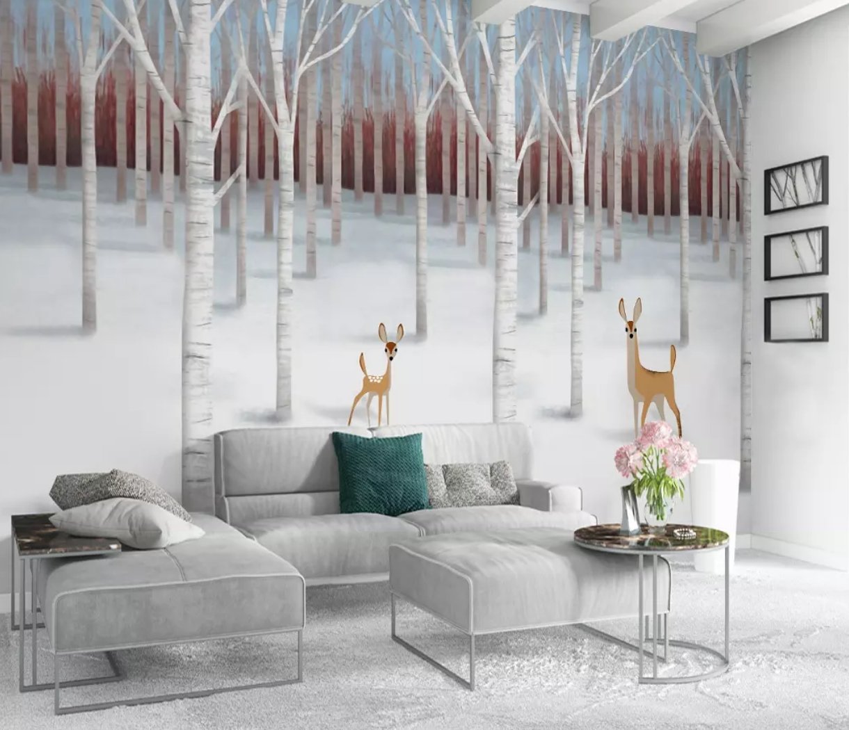 3D Snow Fawn 387 Wall Murals Wallpaper AJ Wallpaper 2