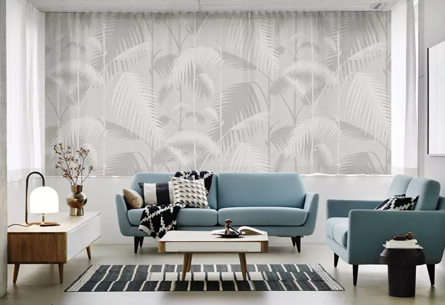 3D Gray Leaves WC43 Wall Murals Wallpaper AJ Wallpaper 2
