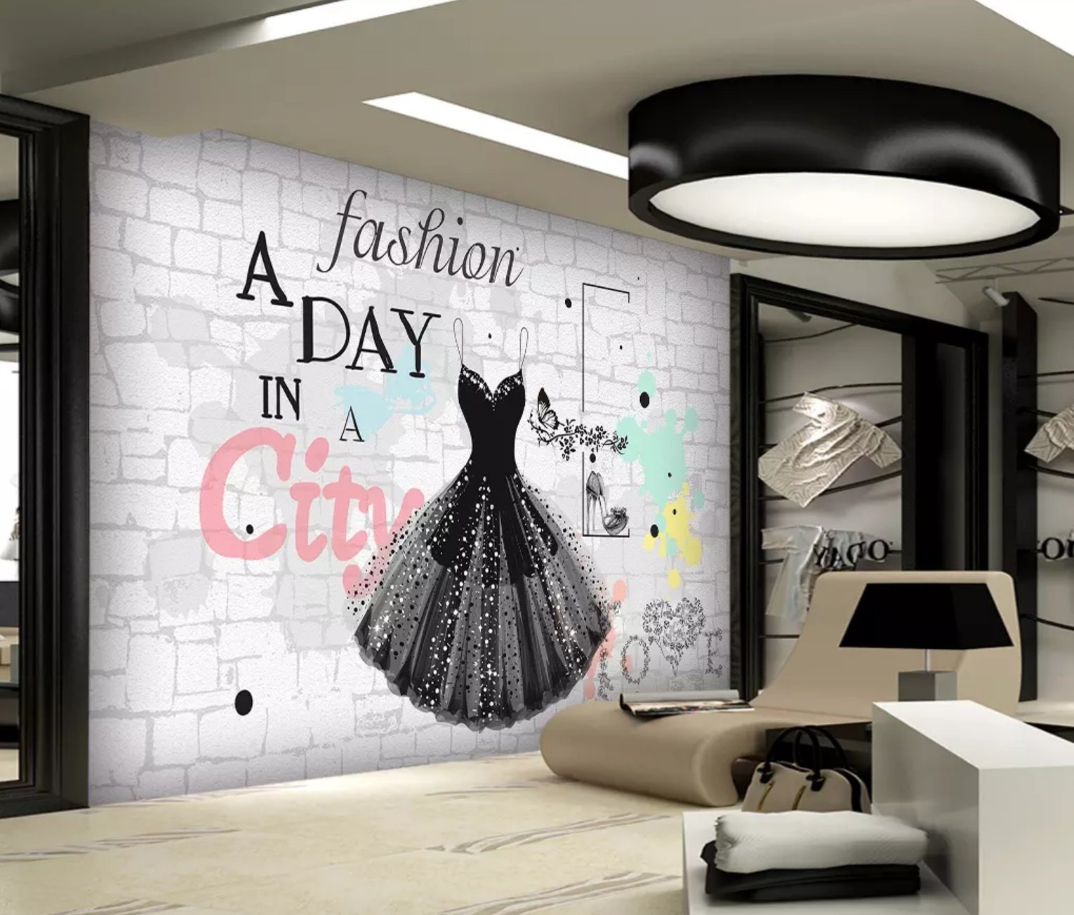 3D Black Skirt 1072 Wall Murals Wallpaper AJ Wallpaper 2