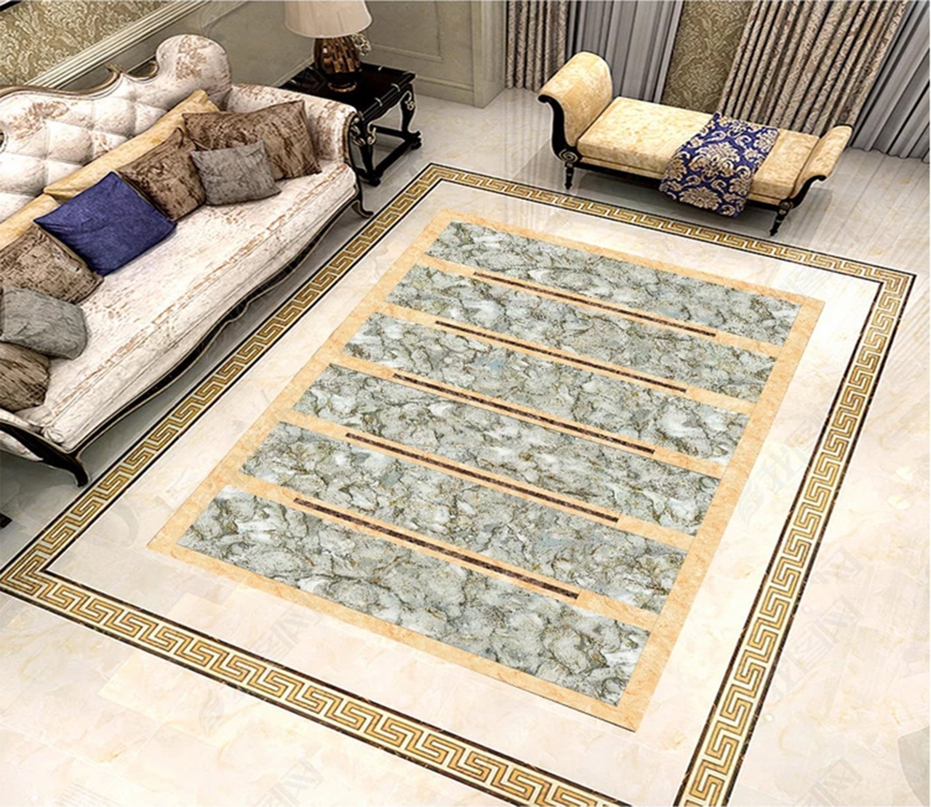 3D Color Stripe WG587 Non Slip Rug Mat Mat AJ Creativity Home