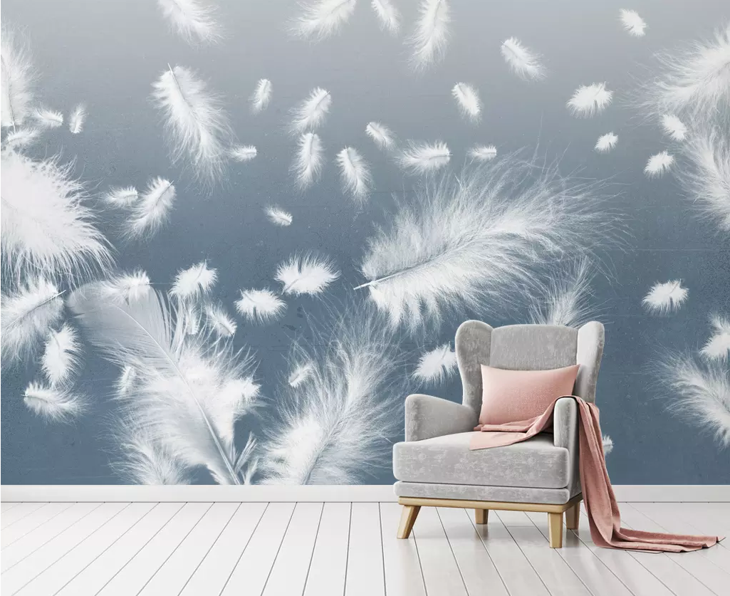 3D White Fluff WG1271 Wall Murals