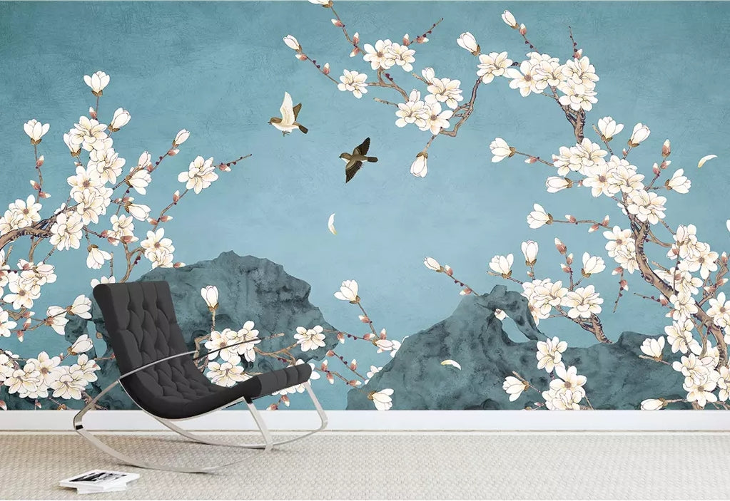 3D Flower Bird WC95 Wall Murals Wallpaper AJ Wallpaper 2