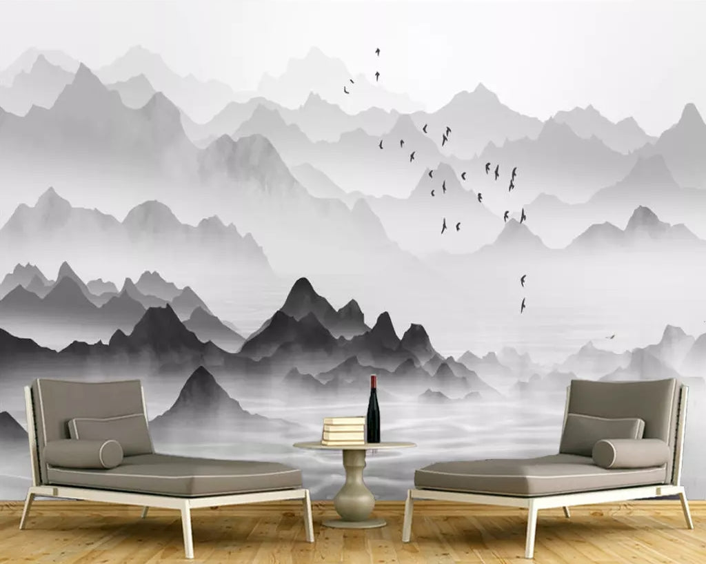 3D Mountain River WC07 Wall Murals Wallpaper AJ Wallpaper 2