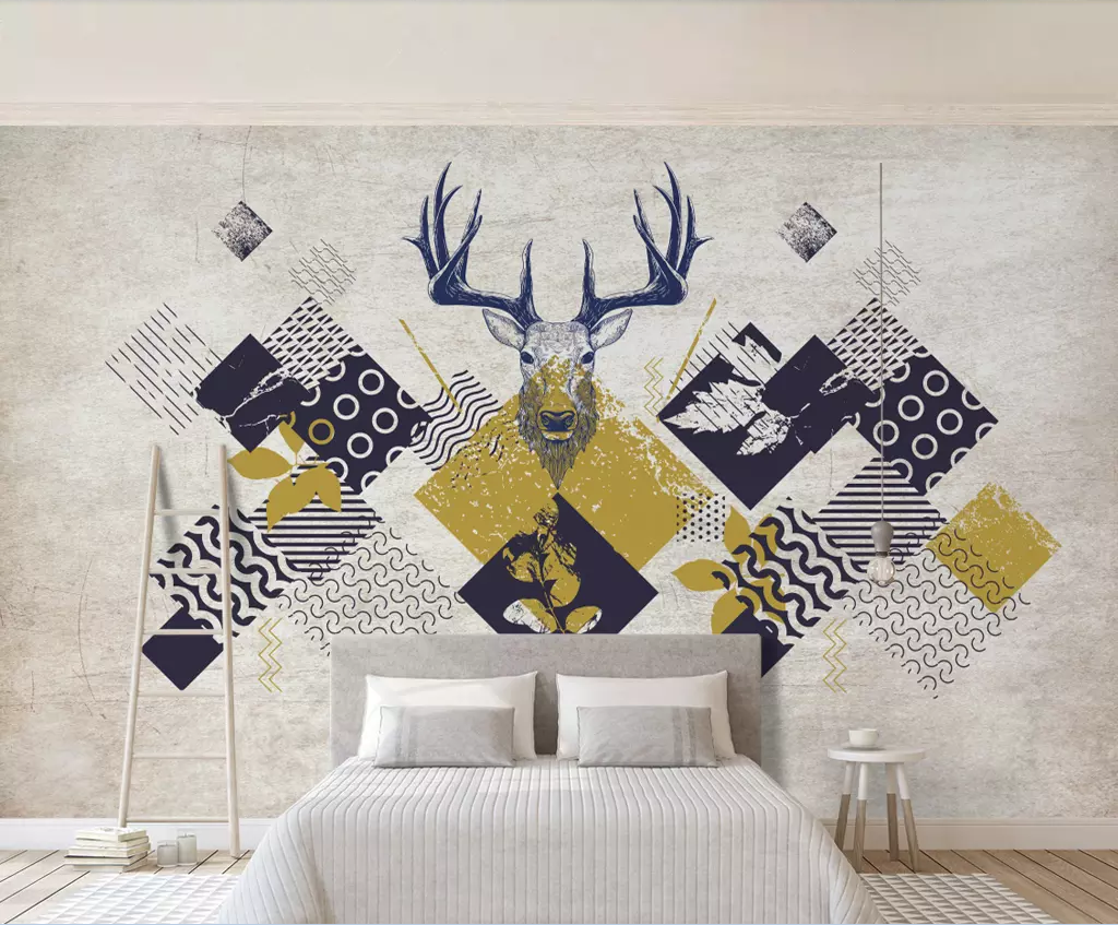 3D Black Antler WG1198 Wall Murals