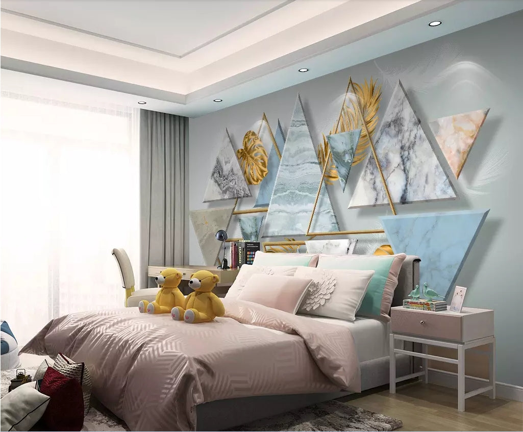 3D Colored Triangle WC77 Wall Murals Wallpaper AJ Wallpaper 2