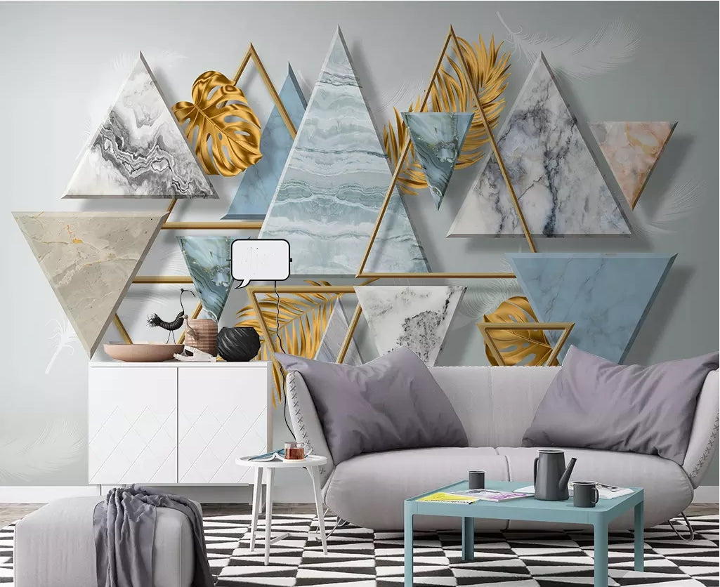3D Colored Triangle WC77 Wall Murals Wallpaper AJ Wallpaper 2